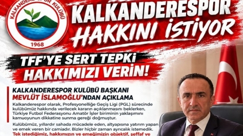 Kalkanderespor’dan TFF’ye PGL Çağrısı: “Sürecin Şeffaf Yürütülmesini İstiyoruz”